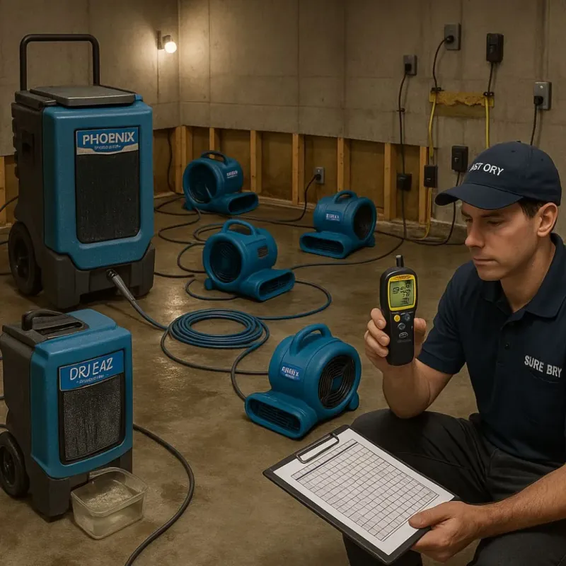 Structural Drying and Dehumidification process in Okeechobee County, FL